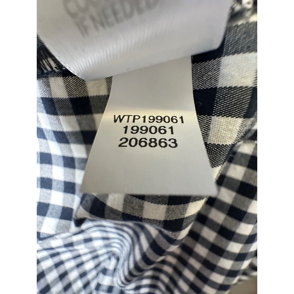 J. Jill Black White Gingham Popover Tunic Top 3/4 Sleeve Size Large - Picture 8 of 8